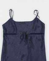 90s Navy Lingerie Slip Dress - M
