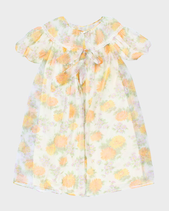 Vintage 60s Louis Jean Floral Night Gown - M