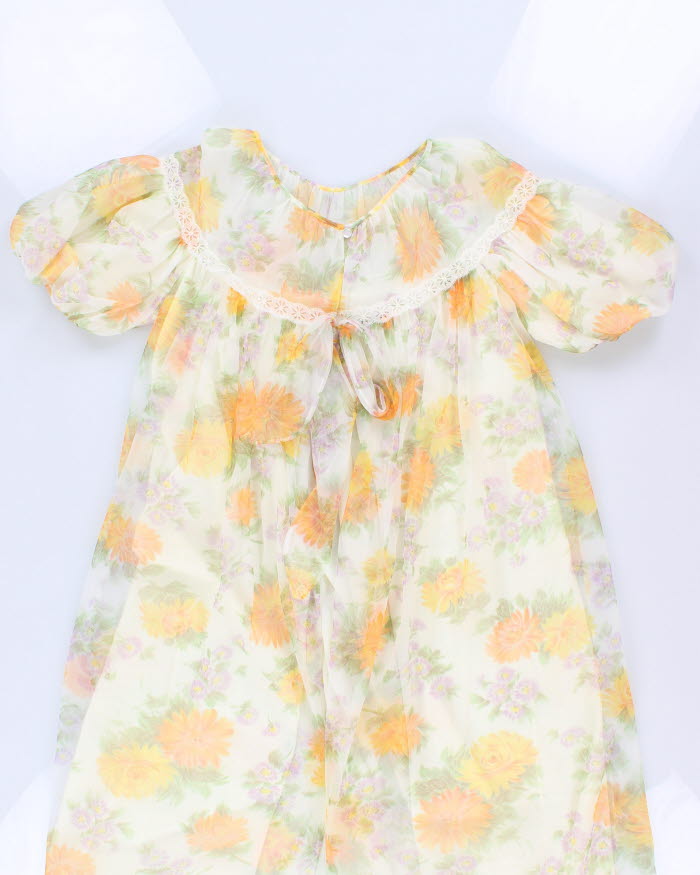 Vintage 60s Louis Jean Floral Night Gown - M