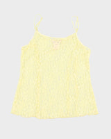 Y2K 00s La Vie En Rose Yellow Lace Cami - XL