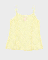 Y2K 00s La Vie En Rose Yellow Lace Cami - XL