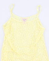 Y2K 00s La Vie En Rose Yellow Lace Cami - XL