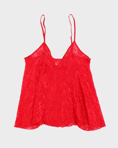 Vintage 90s Jessica Red Lace Cami - M