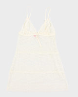 00s Darling Cream Lace Slip Dress - M