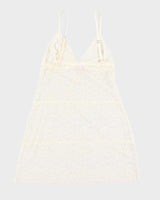 00s Darling Cream Lace Slip Dress - M