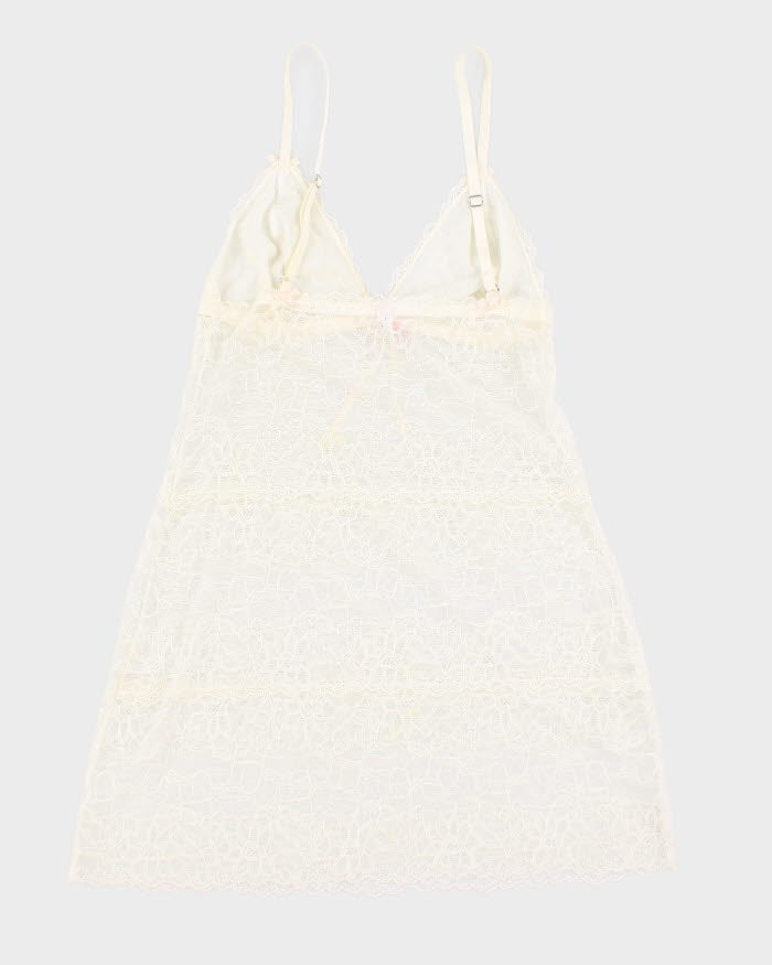 00s Darling Cream Lace Slip Dress - M
