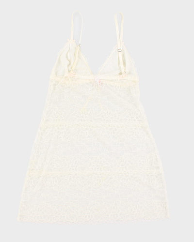 00s Darling Cream Lace Slip Dress - M