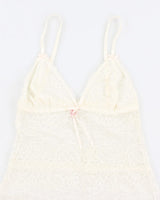 00s Darling Cream Lace Slip Dress - M
