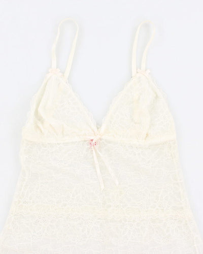 00s Darling Cream Lace Slip Dress - M