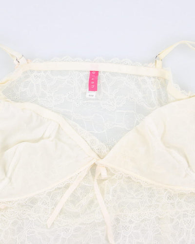 00s Darling Cream Lace Slip Dress - M