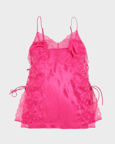 Y2k 00s La Senza Pink Lace Up Slip Dress - S