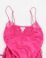 Y2k 00s La Senza Pink Lace Up Slip Dress - S