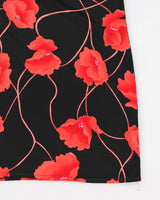 Y2k 00s Black Floral Slip Dress - M