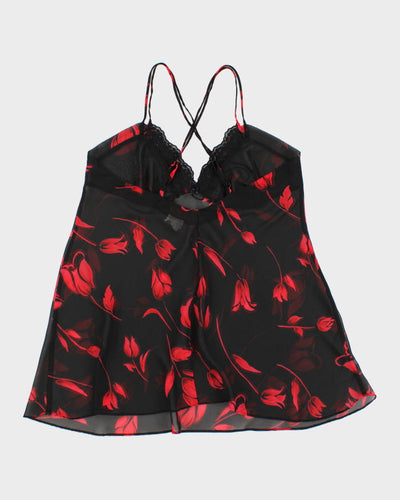 Vintage 90s La Senza Floral Sheer Slip Dress - L