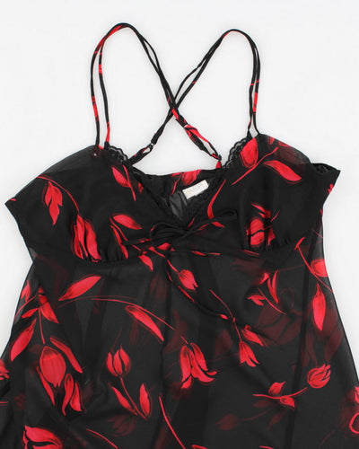 Vintage 90s La Senza Floral Sheer Slip Dress - L