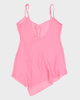 Vintage 90s La Senza Pink Mesh Slip Dress - M