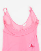Vintage 90s La Senza Pink Mesh Slip Dress - M