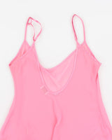 Vintage 90s La Senza Pink Mesh Slip Dress - M