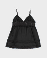 Y2k 00s La Senza Black Mesh Lace Cami Top - M