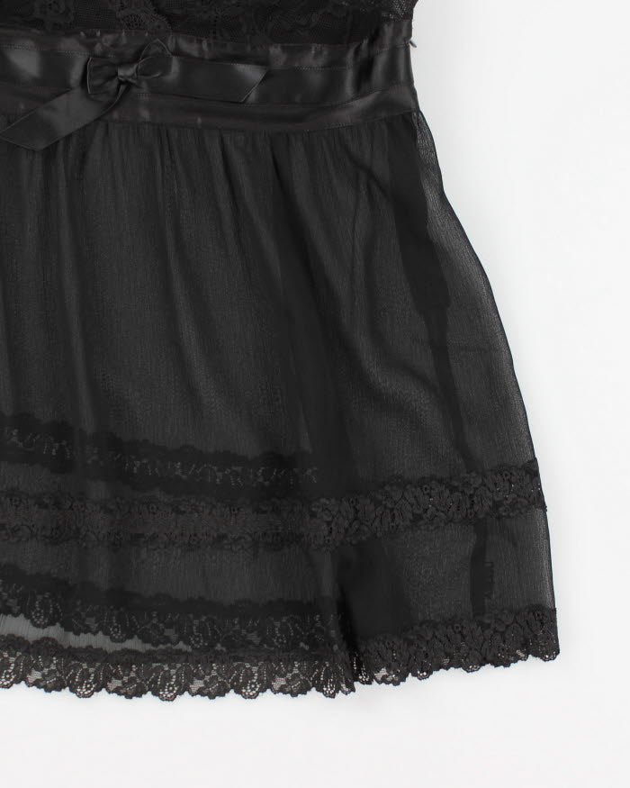 Y2k 00s La Senza Black Mesh Lace Cami Top - M