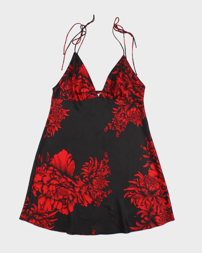 90s La Vie En Rose Floral Slip Dress - M
