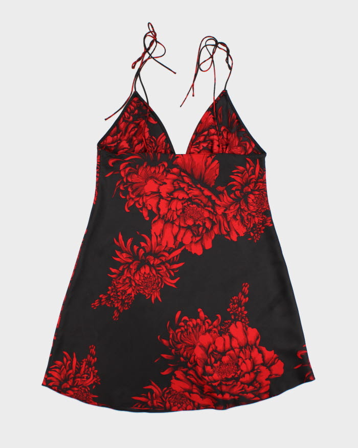 90s La Vie En Rose Floral Slip Dress - M