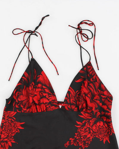 90s La Vie En Rose Floral Slip Dress - M