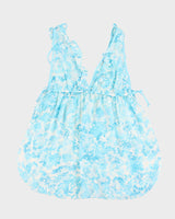 Y2k 00s La Vie En Rose Blue Pattern Mesh Slip Dress - M