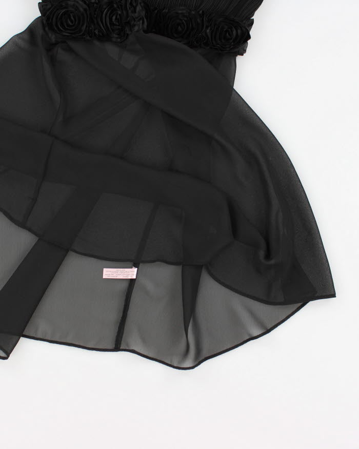 Y2k 00s La Ve En Rose Black  Mesh Slip Dress - S