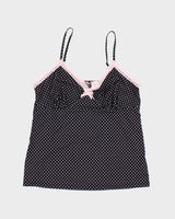 Y2k 00s Deadstock La Vie En Rose Polka Dot Cami - L