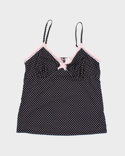 Y2k 00s Deadstock La Vie En Rose Polka Dot Cami - L
