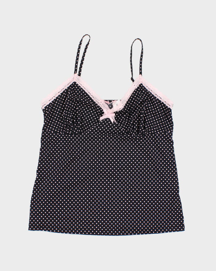 Y2k 00s Deadstock La Vie En Rose Polka Dot Cami - L