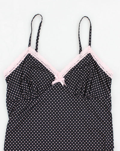 Y2k 00s Deadstock La Vie En Rose Polka Dot Cami - L