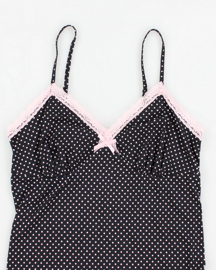 Y2k 00s Deadstock La Vie En Rose Polka Dot Cami - L