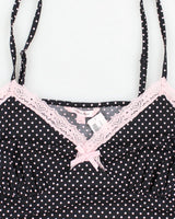 Y2k 00s Deadstock La Vie En Rose Polka Dot Cami - L