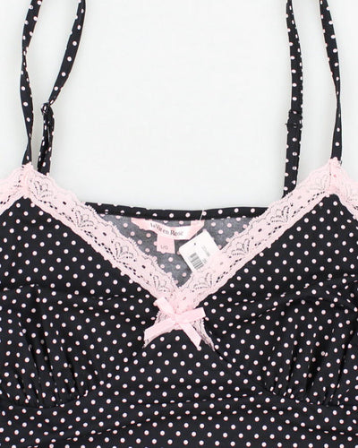 Y2k 00s Deadstock La Vie En Rose Polka Dot Cami - L