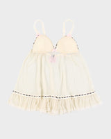 Y2k 00s Victoria's Secret Cream Mesh Lingerie Top - M