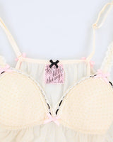 Y2k 00s Victoria's Secret Cream Mesh Lingerie Top - M