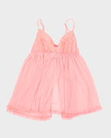 Y2k 00s Victoria's Secret Pink Mesh Lingerie Top - S