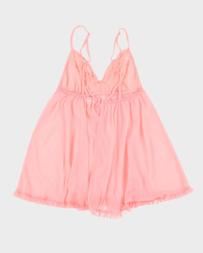 Y2k 00s Victoria's Secret Pink Mesh Lingerie Top - S