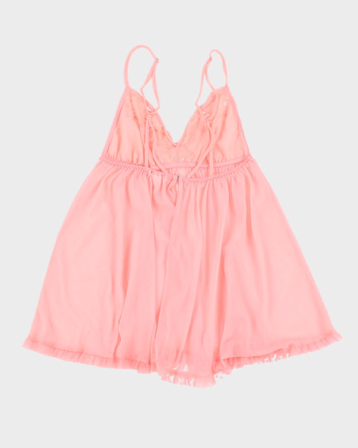 Y2k 00s Victoria's Secret Pink Mesh Lingerie Top - S