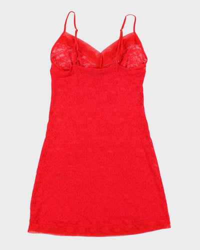 Y2k 00s Victoria's Secret Red Lace Slip Dress - L