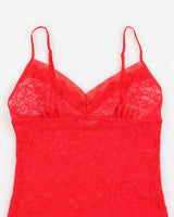 Y2k 00s Victoria's Secret Red Lace Slip Dress - L