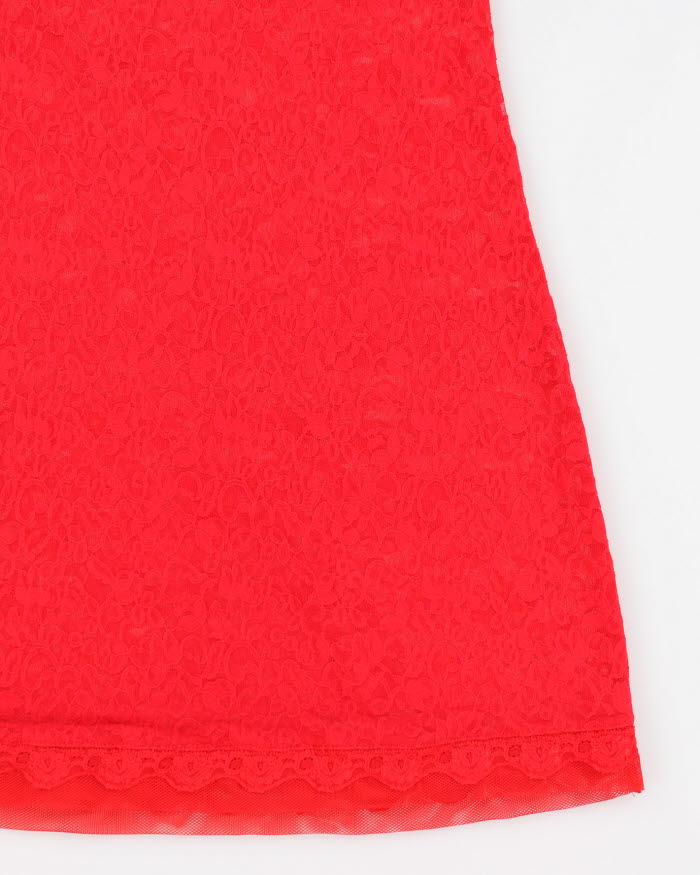 Y2k 00s Victoria's Secret Red Lace Slip Dress - L