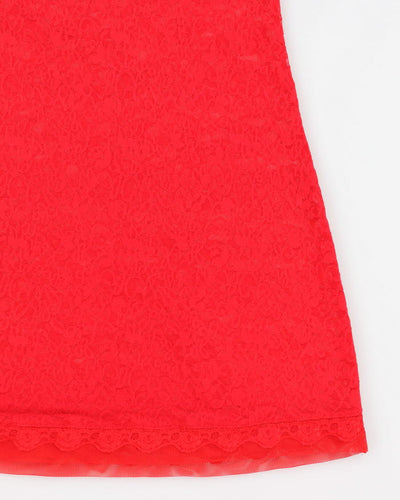 Y2k 00s Victoria's Secret Red Lace Slip Dress - L