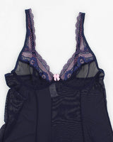 Y2k 00s Blue Mesh Lingerie Top - S