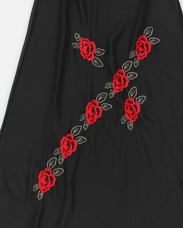 Y2k 00s La Vie En Rose Black Mesh Slip - S