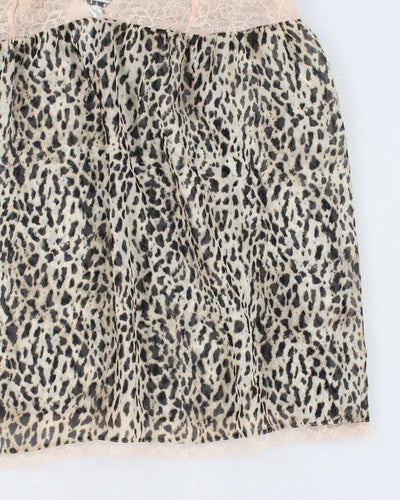 Y2k 00s La Senza Leopard Print Mesh Lingerie Cami - XL