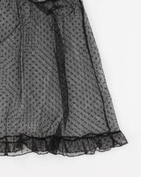Y2k 00s La Senza Black Mesh Polka Dot Lingerie Cami - M