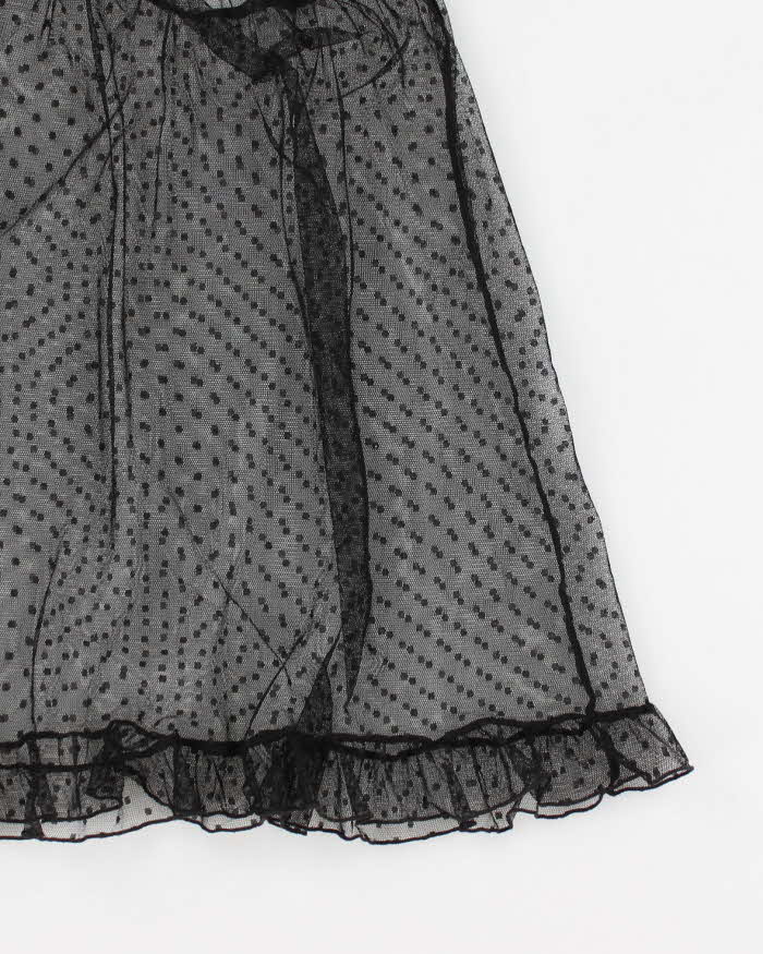 Y2k 00s La Senza Black Mesh Polka Dot Lingerie Cami - M